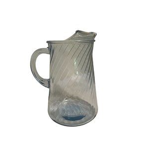 Vintage Blue Swirl Glass Pitcher